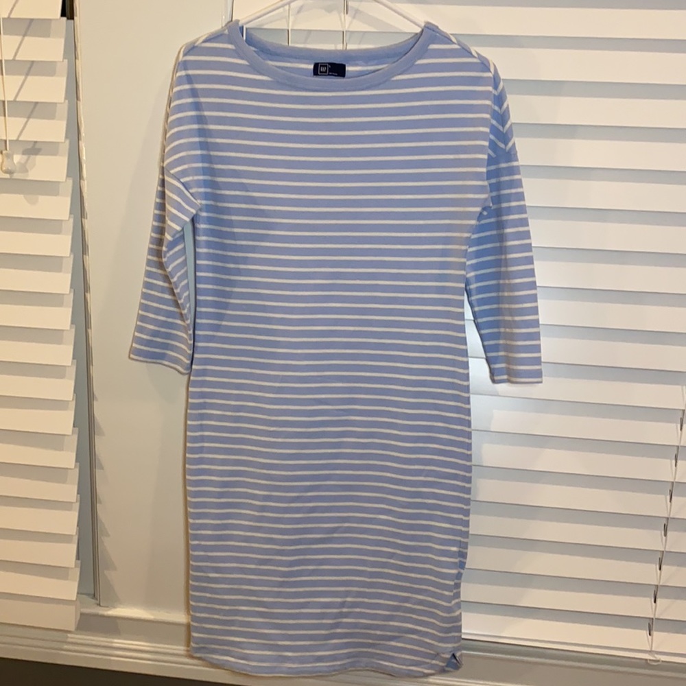 Gap Blue and White Striped Casual Dress SHIPS FREE